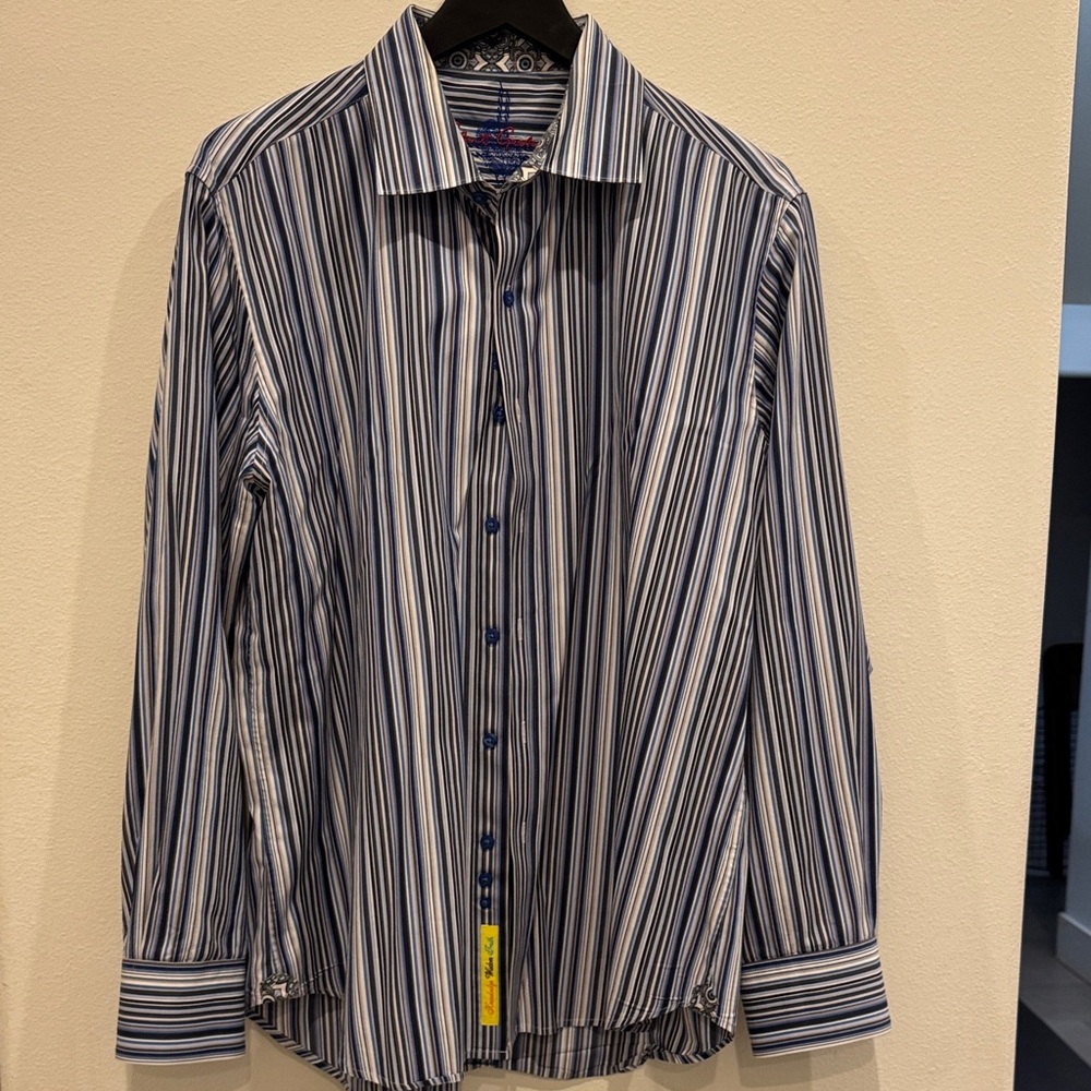 Robert Graham Men's Blue Striped Shirt